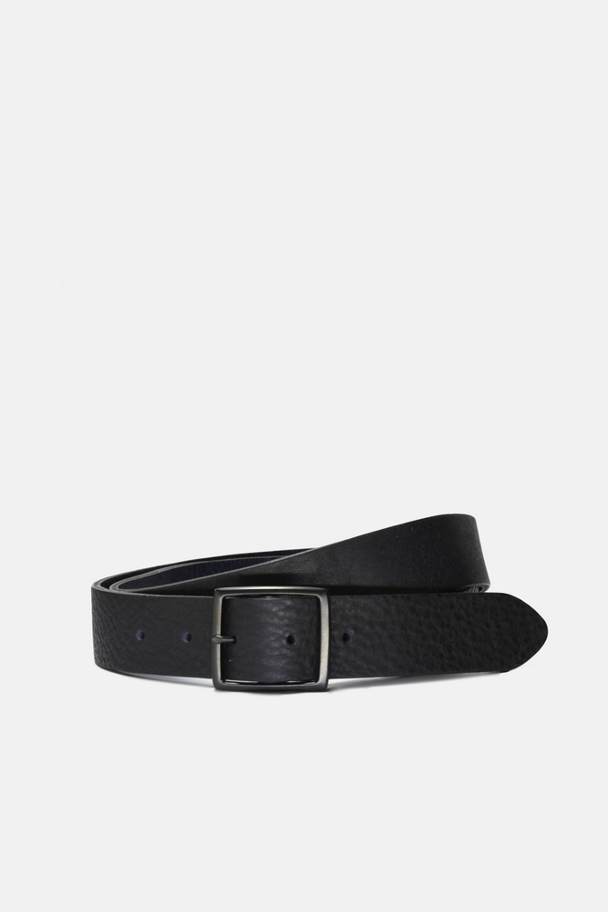 Dark Navy Leather Belt
