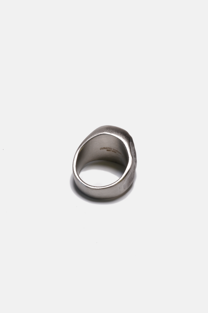 Distressed Steel Signet Ring
