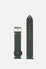 18mm // 20mm Green Leather Traditional 2pcs Strap