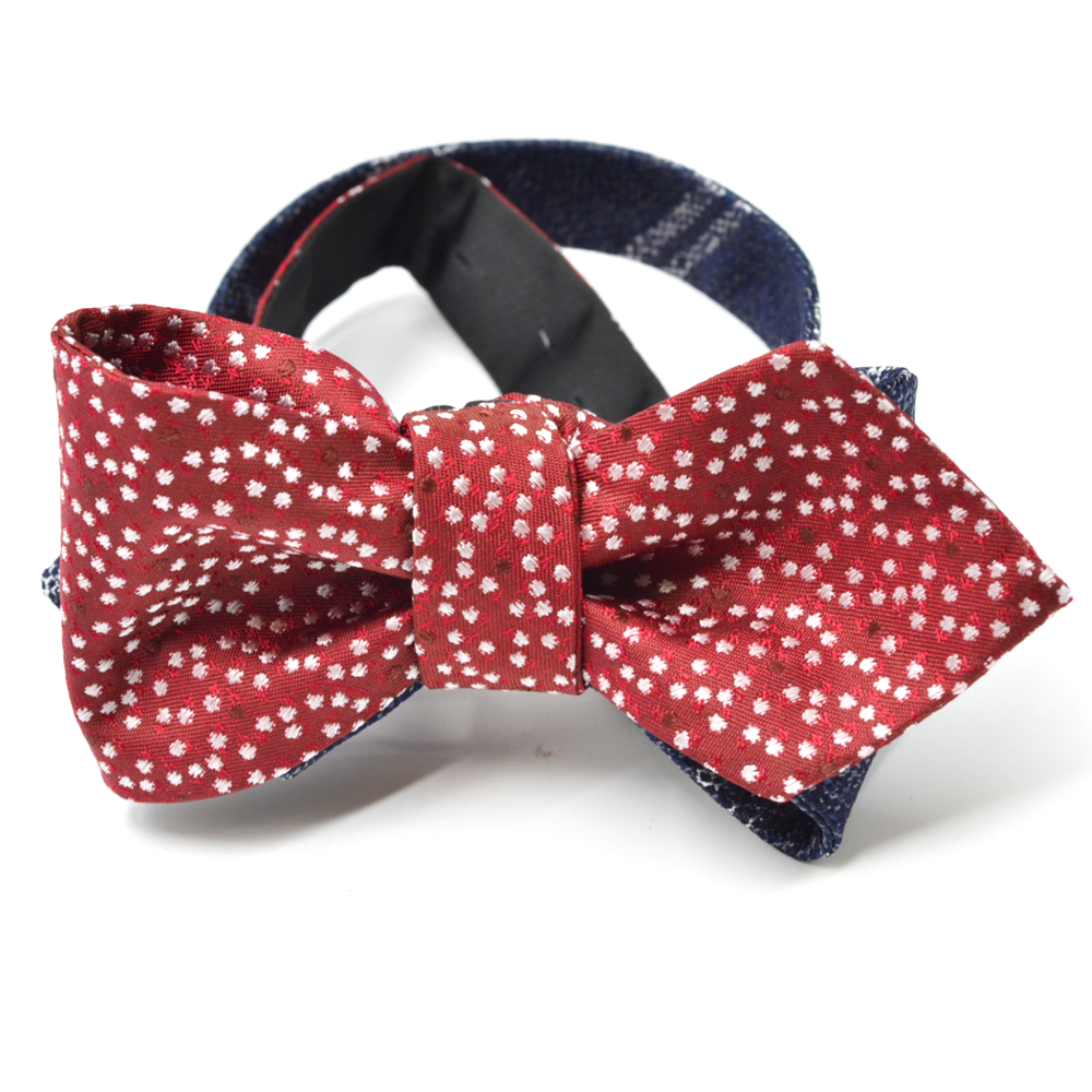 Red Confetti // Striped Reversible Bow Tie