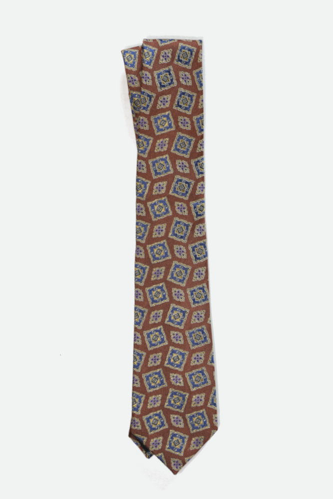Geometric Gold/Blue Tie