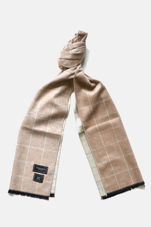 Brushed Silk Window-Pane Scarf
