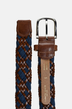 Brown & Blue Woven Belt