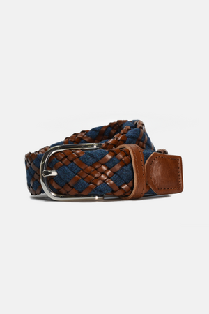 Brown & Blue Woven Belt