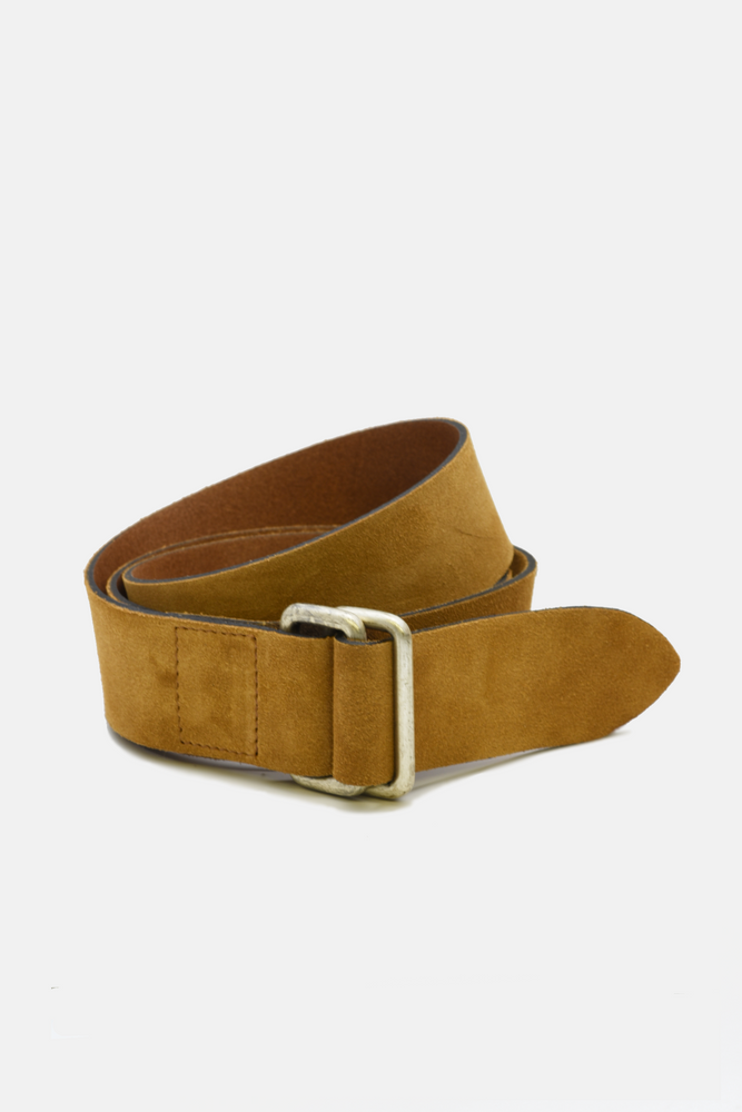 Camel Suede Square Ring Belt