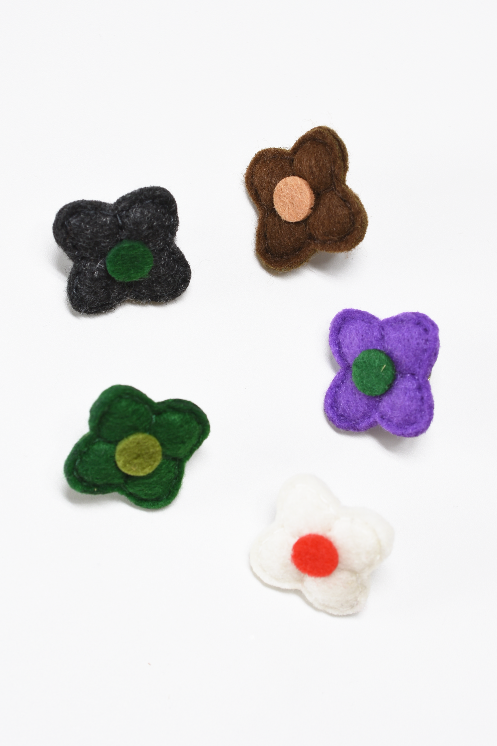Assorted Wool Felt Flower Lapel Pins