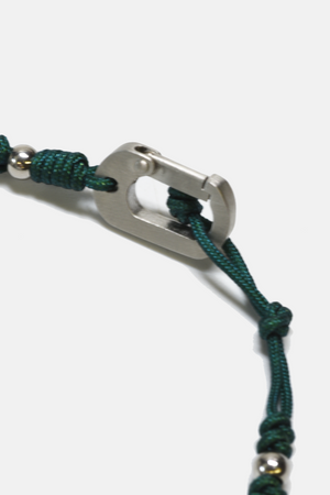 Braided Green Rope with Steel Bracelet