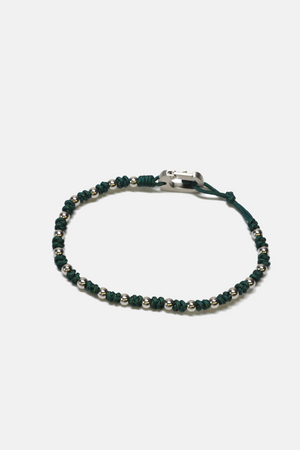 Braided Green Rope with Steel Bracelet