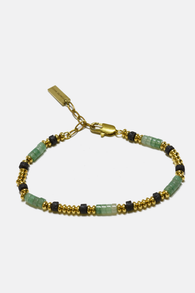 アクセサリー KY9 JM Green Jade Beads Bracelet (Gold) Green Jade