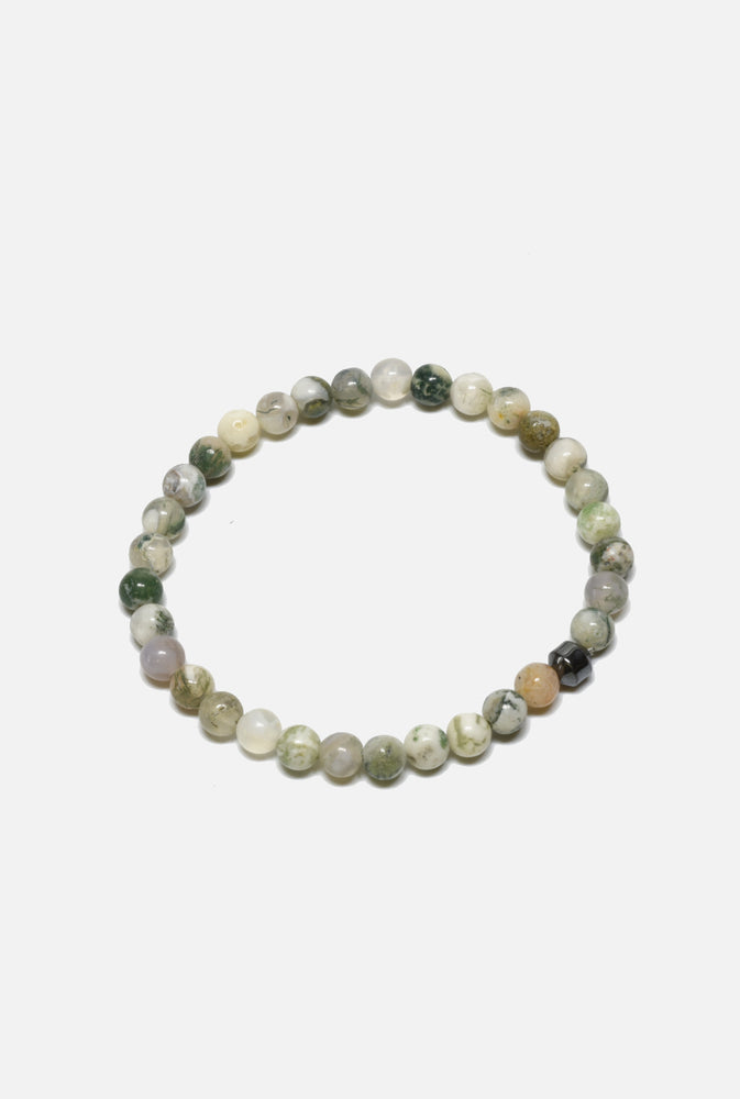 6mm Moss Agate Stretch Beaded Bracelet