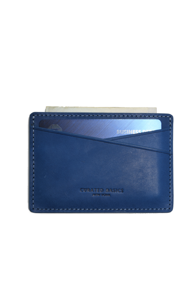 Navy Leather Cardholder