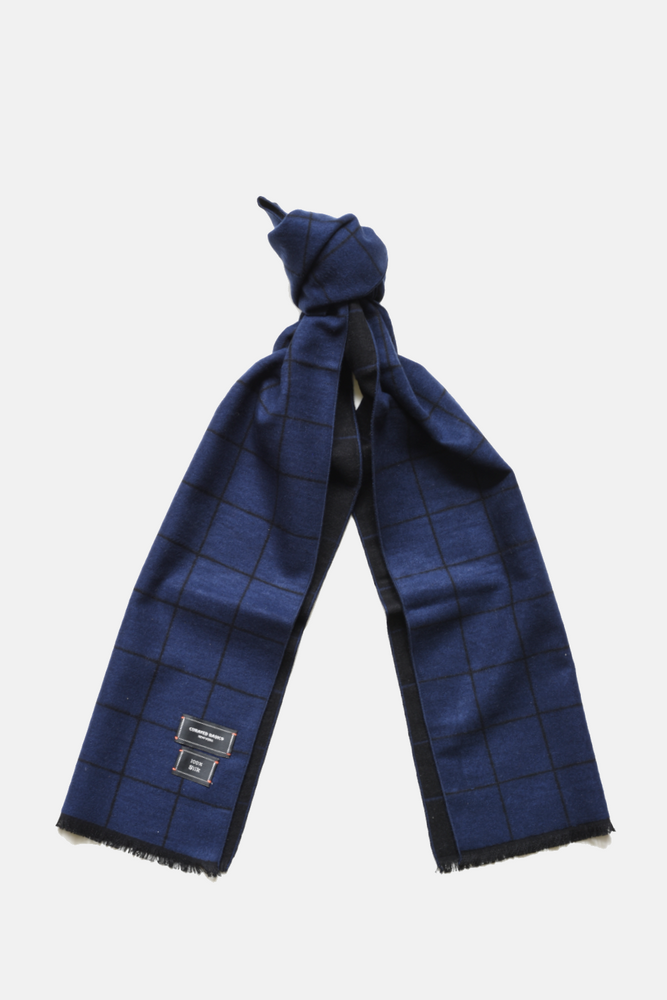 Brushed Silk Window-Pane Scarf