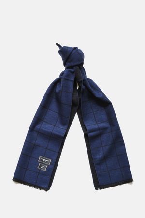 Brushed Silk Window-Pane Scarf
