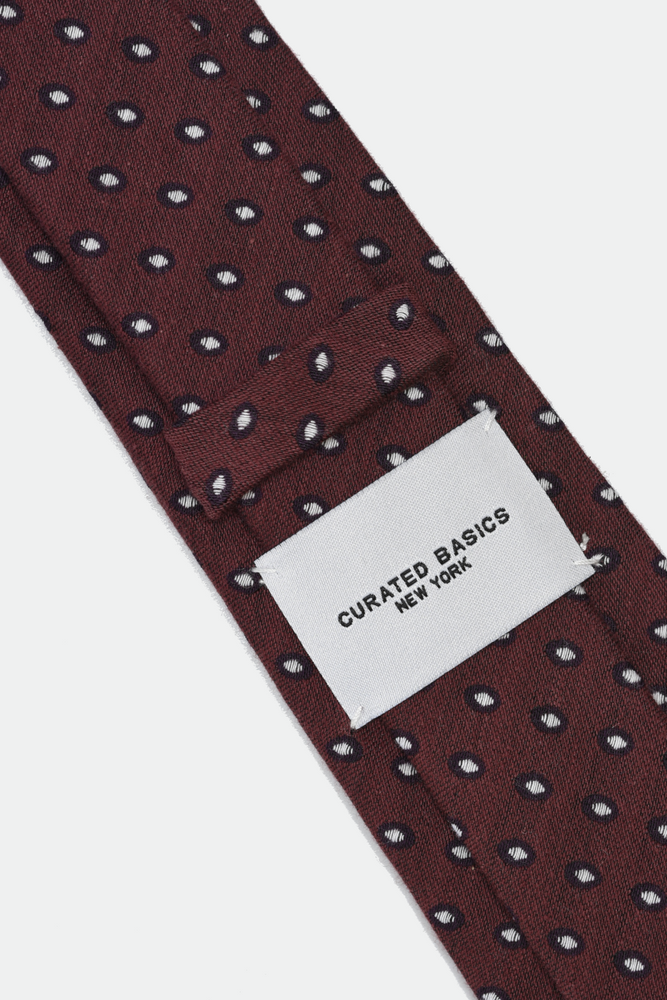 Wine Red Polka Dots Tie