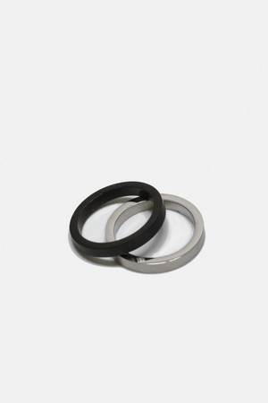 Stacked Duo Steel Ring