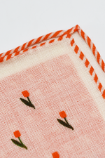 Orange Hem 4 Sided Wool Pocket Square