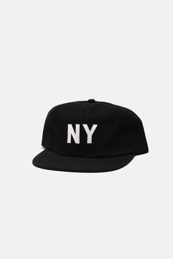 Black Linen New York Hat