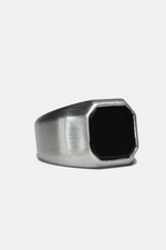 Oynx Inlay Octagon Ring