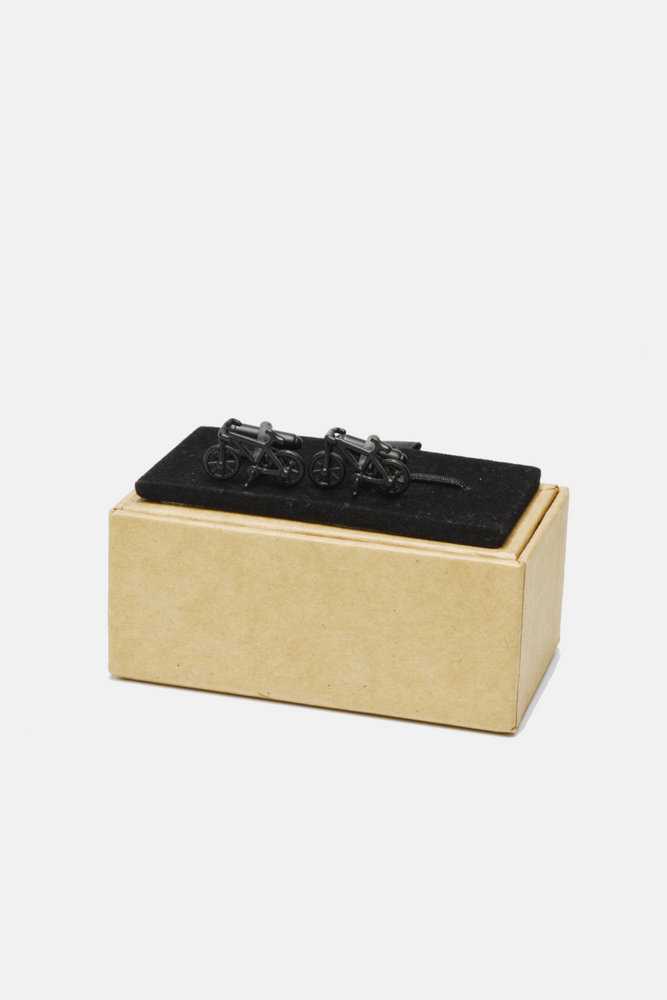 Matte Black Bicycle Cufflinks
