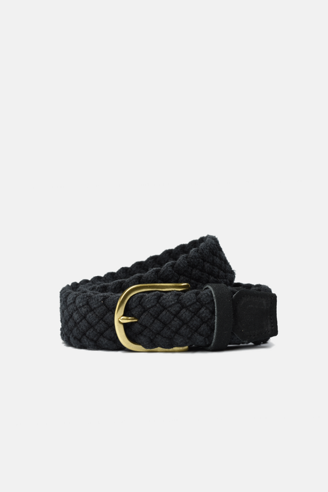 Black Cotton Braided Belt