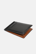 Wide Leather Money Clip Wallet