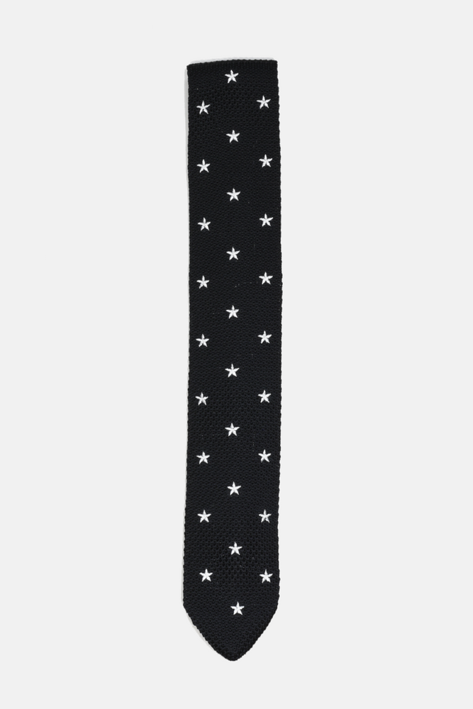 Black Stars Knit Tie