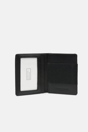 Men's Cash Square Folded Coin Wallet in Black/white