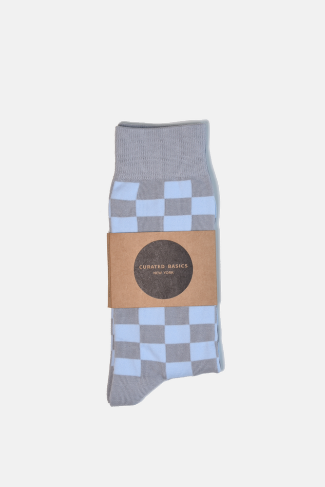 Blue Checker Socks