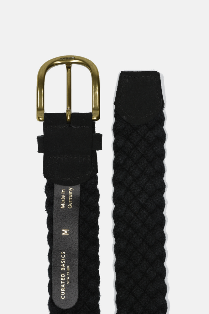 Black Cotton Braided Belt