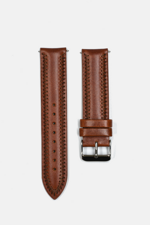 18mm // 20mm Brown Leather Traditional 2pcs Strap