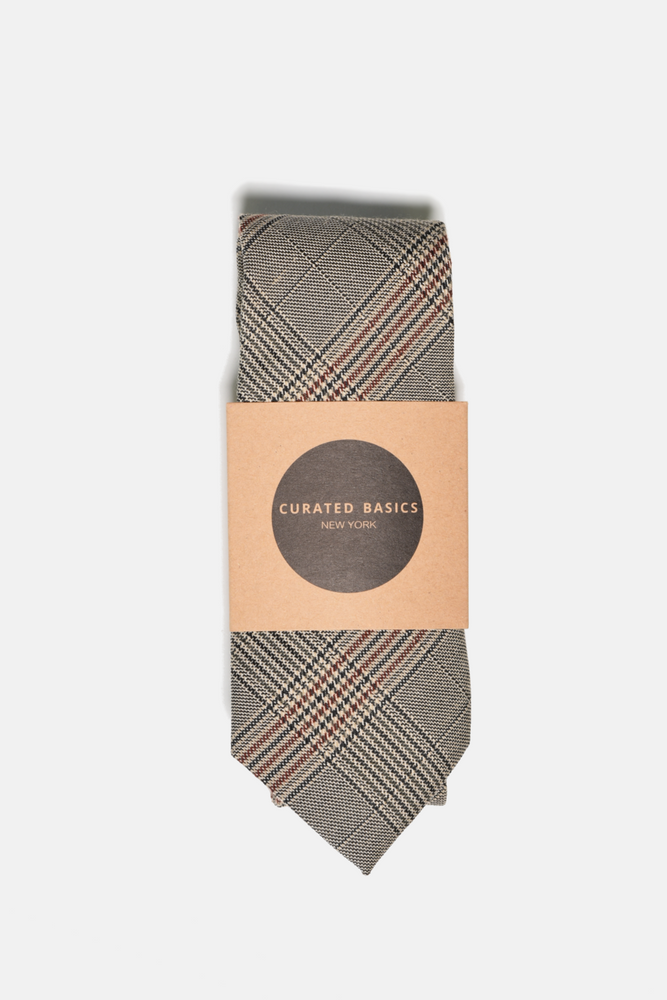 Brown Glen Plaid Tie