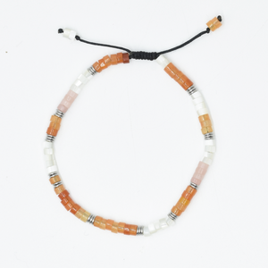 Amber Crystals + Pearls Beaded Bracelet