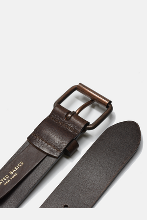 Dark Brown Leather with Copper Buckle Belt