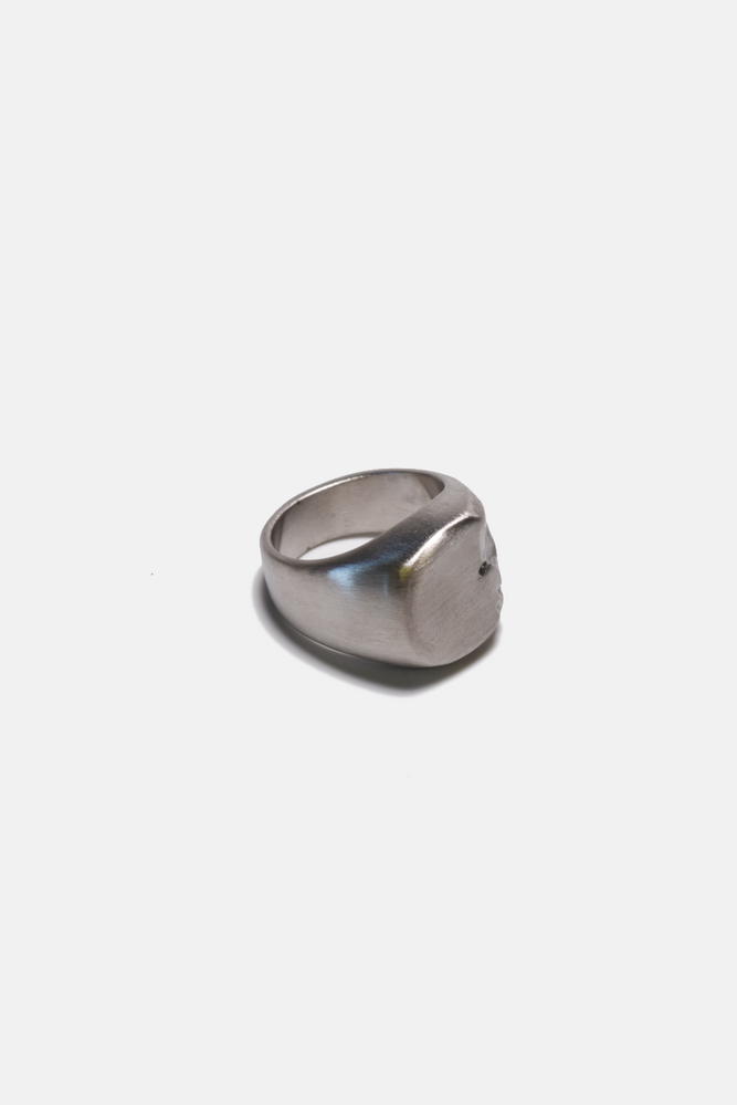 Distressed Steel Signet Ring