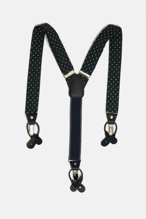 Green Polka Dots Wool Suspender
