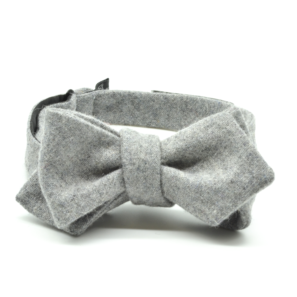 Grey Wool Bow Tie