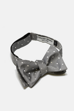 Grey Polka Dot Bow Tie