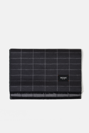Charcoal Grey and Light Grey Window-Pane Scarf