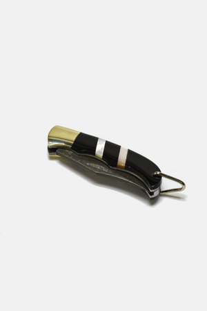 Ox-Horn with Pearls Striped Inlay Folding Knife