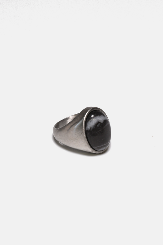 Large Black/White Jasper Ring