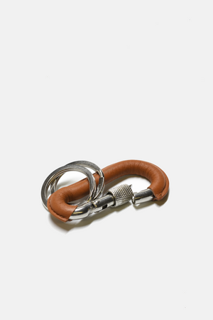 Leather sales carabiner keychain