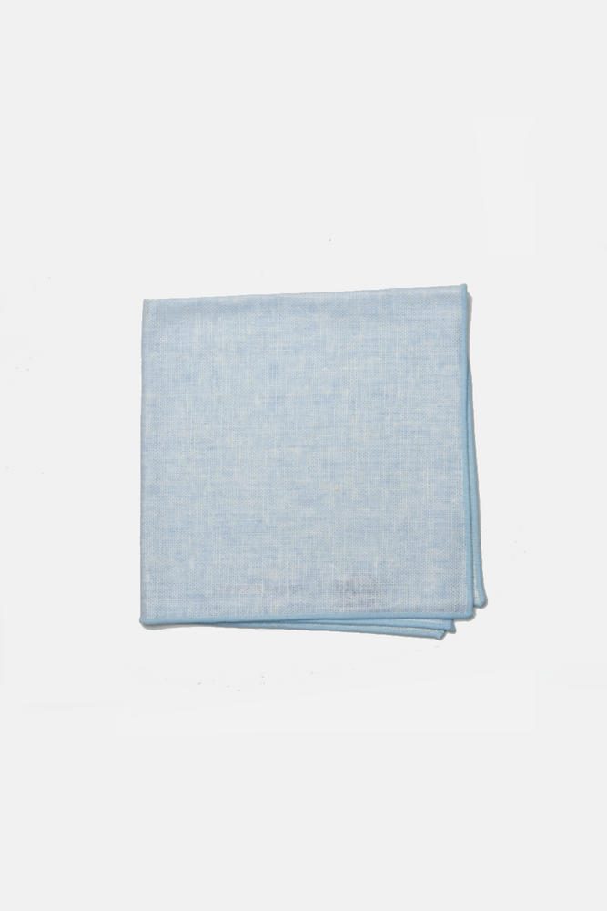 Light Blue Linen Pocket Square