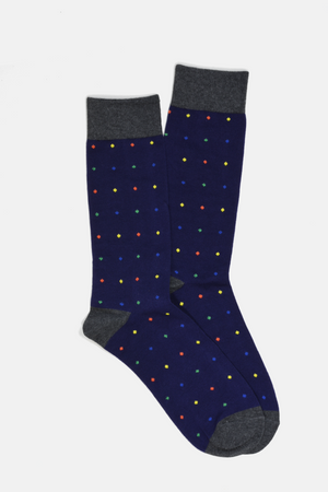 Navy Multi-Dots Socks