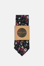 Dark Navy Floral Tie
