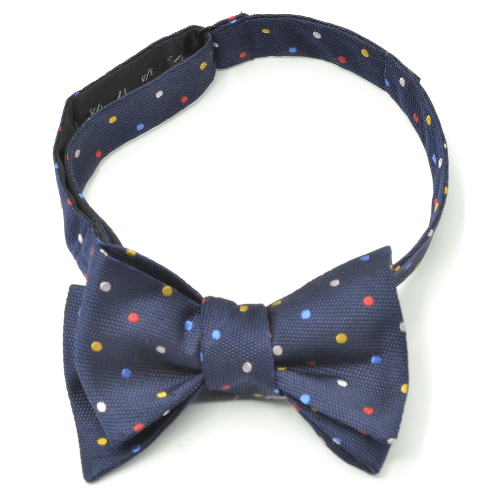 Navy Dots Bow Tie