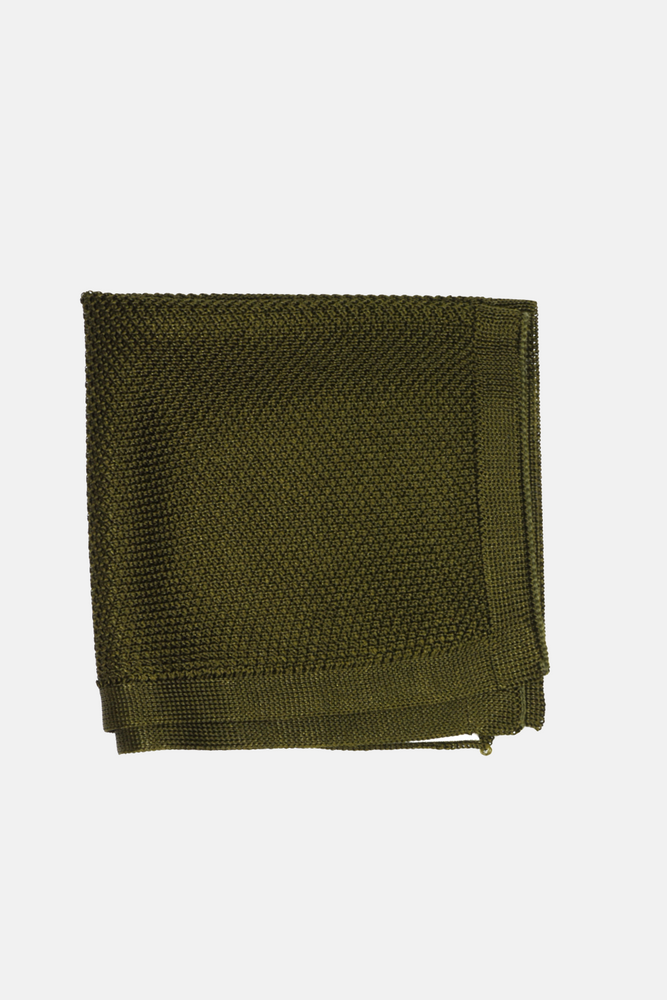 Olive Knit Pocket Square