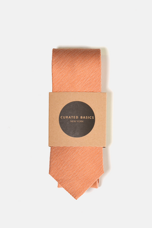 Orange Herringbone Tie