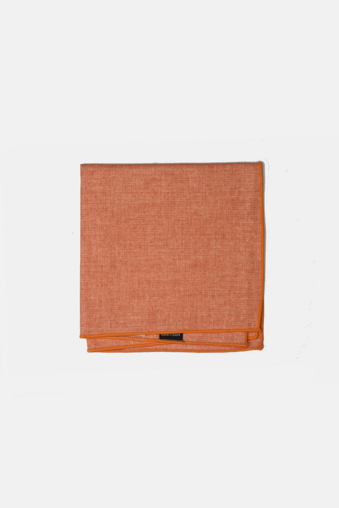 Orange Linen Pocket Square