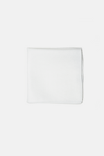 All White Linen Pocket Square