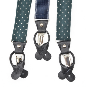 Green Polka Dots Wool Suspender